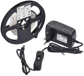 Комплект светодиодной подсветки "Сделай сам" DIY (лента LED 5м LSR-2835W60-4.8-IP20-12В + драйвер + выключатель) IEK 2LSR1-2-060-20-1-05-S1