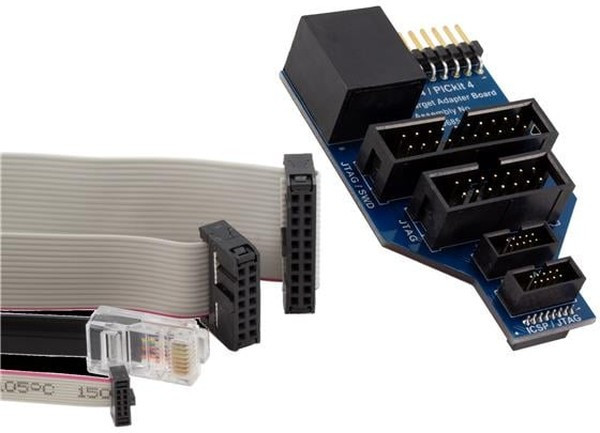 AC102015, Adapter Board, MPLAB ICD 4/PICkit 4 Debuggers To Microchip-ICE/Power Debugger/J-Link
