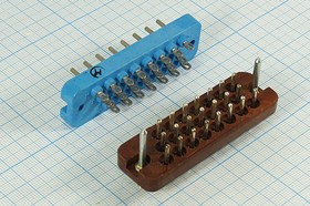 Разъем Прямоугольный соединитель вилка, шаг P6.4, контакты 22P, на блок/на кабель,РП10-22