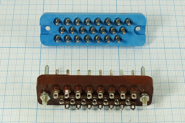 Разъем Прямоугольный соединитель вилка, шаг P6.4, контакты 22P, на блок/на кабель,РП10-22