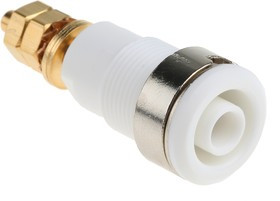23.3020-29, White Female Banana Socket, 4 mm Connector, Solder Termination, 32A, 1000V, Gold Plating