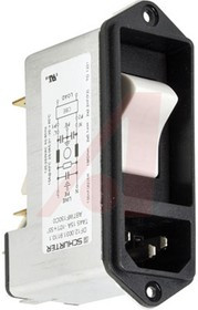 DF12.0031.9110.1, 15A, 250 V ac Male Screw Filtered IEC Connector 2 Pole DF12.0031.9110.1, Quick Connect None Fuse