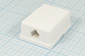 Разъем телефонный 6P4Cx1-4C розетка, контакты 4винт, RJ-11