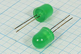 Светодиод мигающий 10x14, зеленый, 50, 60, матовый корпус, L-816BGD