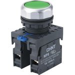 NP8-11BN/3, Кнопка без фиксации зеленая ON-(OFF)/OFF-(ON)