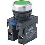 NP8-11BN/3, Кнопка без фиксации зеленая ON-(OFF)/OFF-(ON)