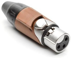AX3F1M, XLR Connectors 3 pole Socket F Plug AX XLR Audio Cable Conn SatinNickel w/ Brown Marking Sleeve