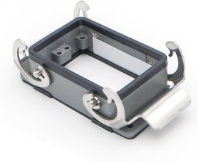 93601-4112, Heavy Duty Power Connectors BULKHEAD MNTG HSG W/ 2 LVRS 7832.4631.0