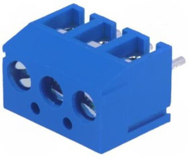 TB-3.8-P-3P-BL, Зажимная рейка для печатных плат, угловой 90°, 3,81мм, на PCB