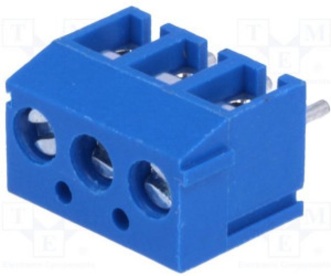 TB-3.8-P-3P-BL, Зажимная рейка для печатных плат, угловой 90°, 3,81мм, на PCB