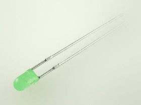 L-934GD-12V, LED; 3mm; green; 8?20mcd; 60°; Front: convex; 12?14V; Pitch: 2.54mm