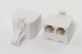 Разъем телефонный 6P4C-Разъем телефонный 6P4Cx2 вилка, контакты 4C, RJ-11