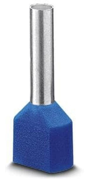 AI-TWIN 2X 2,5 -13 BU, Наконечник на провод, Двойной Провод, 14 AWG, 2.5 мм², 13 мм, Синий, COMBICON AI-TWIN 2X 2,5 -13 BU, Наконечник на провод, Двойной Провод, 14 AWG, 2.5 мм², 13 мм, Синий, COMBICON