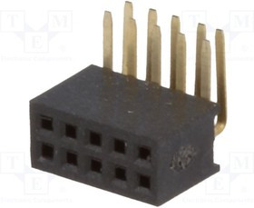 DS1065-14-2X5S8BR, Гнездо, IDC, "мама", PIN 10, угловые 90°, 1,27мм, THT, 2x5, 1А, 30мОм