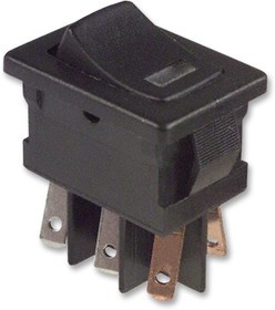 DM64J72S205Q6, Клавишный переключатель, Вкл.-Выкл., DPST, С Подсветкой, Панель, Черный, DM