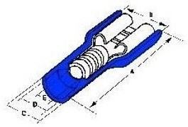 0190050005, Terminals FREC-DSC 16-14 250X032 NYL BLU