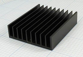 Охладитель (радиатор охлаждения) 100x 85x 25, тип F45, аллюминий, HS036-100, черный