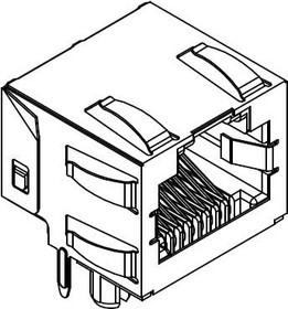 43860-0031, Modular Connectors / Ethernet Connectors Modjck RA LoPro 50u Inv /shield tab 8