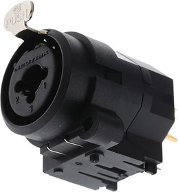 NCJ9FI-S, Panel Mount XLR Connector, Female to Female, 50 V, 6 Way, Gold over Nickel Plating