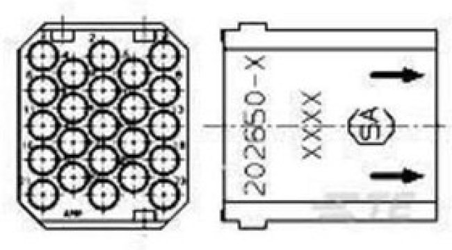 202650-4, Rack &amp; Panel Connectors 23POS PIN RCPTL