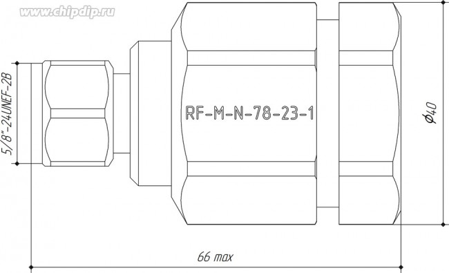 Разъем для коаксиального кабеля 7/8", RF-M-N-78-23-1