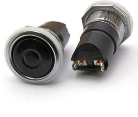 К2-1 ф20 черный (аналог), Кнопочный переключатель К2-1, диаметр 20, чёрный (аналог)