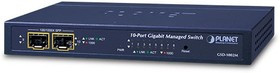 GSD-1002M, Управляемый L2 коммутатор Planet 8 портов 10/100/1000Мб/с, 2 слота SFP 100/1000Мб/с SFP, POE или 12в DC питание