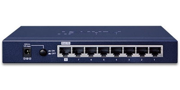 GSD-1002M, Управляемый L2 коммутатор Planet 8 портов 10/100/1000Мб/с, 2 слота SFP 100/1000Мб/с SFP, POE или 12в DC питание