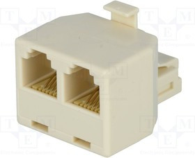 TEL-0007, Разветвитель, Конф: 6p4c, гнездо RJ11 x2, вилка RJ11