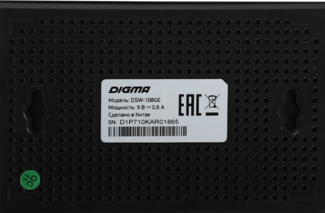 Коммутатор Digma DSW-108GE 8x1Гбит/с неуправляемый Коммутатор Digma DSW-108GE 8x1Гбит/с неуправляемый