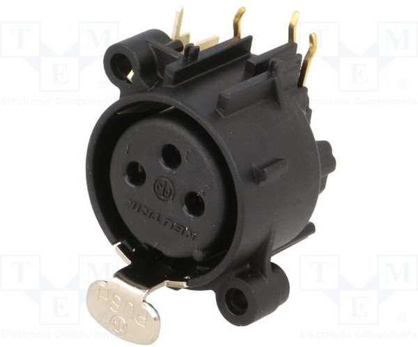 NC3FAH2, XLR Connectors 3C FEMALE RECEPT ground shell contact