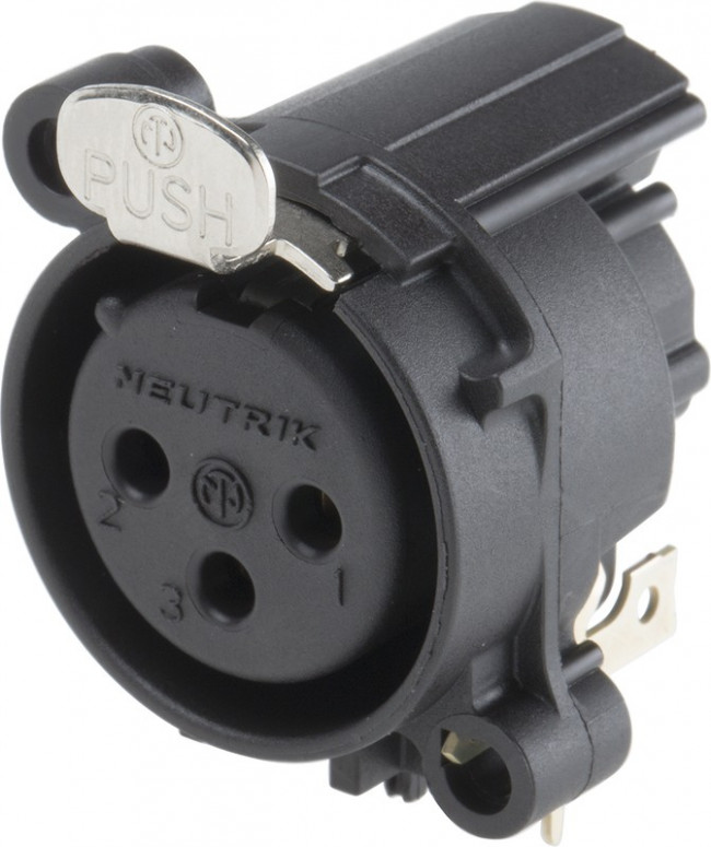 NC3FAH2, XLR Connectors 3C FEMALE RECEPT ground shell contact