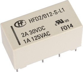 HFD2/012-S-L1, Реле бистабильное 1 катушка 2 переключ. 12VDC, 3A/250VAC DPDT HFD2/012-S-L1, Реле бистабильное 1 катушка 2 переключ. 12VDC, 3A/250VAC DPDT