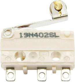 19N402R15, Микропереключатель, Мгновенного Действия, Роликовый Рычаг, SPDT, Пайка, 5 А, 28 В DC