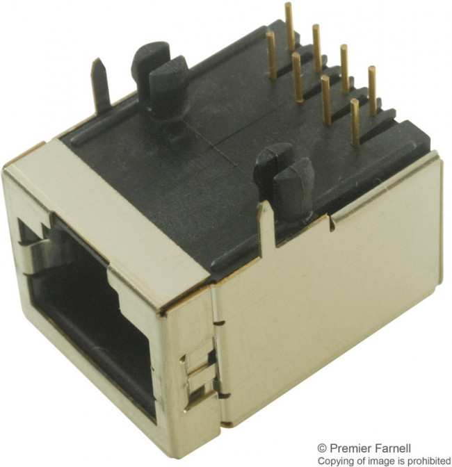 95678-001LF, Modular Connectors / Ethernet Connectors 8P HORIZ CAT 5 W/FILTER