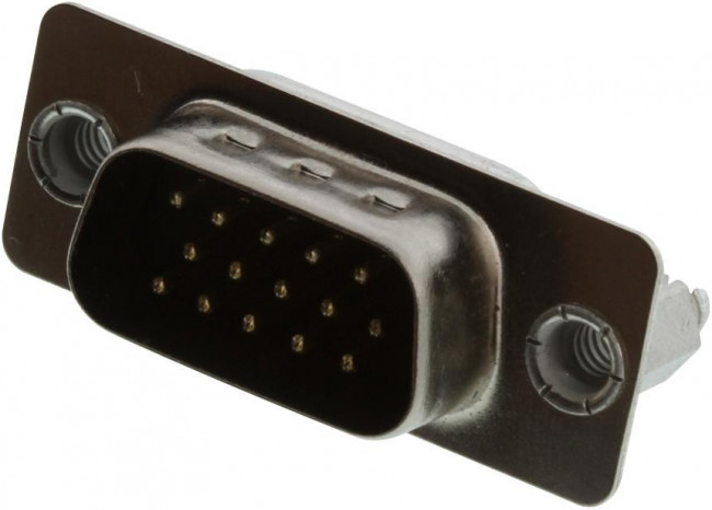 10090928-P154XLF, D-Sub High Density Connectors 15P MALE STRT PIN UNC 4-40 CLINCH NUTS