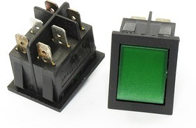 Переключатель клавишный, контакты 6T, 15А, ON-OFF, подсветка черная/оранжевая, YSR-722