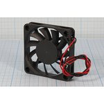 Вентилятор 60x60x10, напряжение 12В, ток 0,18А, выводы 2L, подшипник скольжения, FSY61S12H