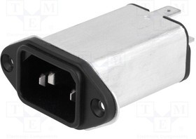 4300.5054, Разъем: питания AC, гнездо, "папа", 6А, 250ВAC, IEC 60320, -25-85°C