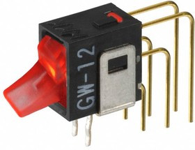 GW12LJVC, Rocker Switches SPDT ON-ON 0.4VA RED VERTICAL PC