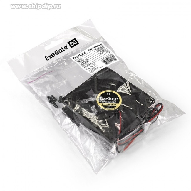 EX283375RUS, Вентилятор 12В DC ExeGate ExtraPower EP08025S2P (80x80x25 мм, Sleeve bearing (подшипник скольжения), 2pin, 2800RPM, 29dBA) EX283375RUS, Вентилятор 12В DC ExeGate ExtraPower EP08025S2P (80x80x25 мм, Sleeve bearing (подшипник скольжения), 2pin, 2800RPM, 29dBA)