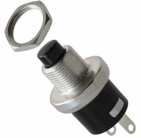 10-09UL, Pushbutton Switches PushBtn Switch SPST N.O. Black Btn UL