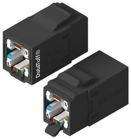 RVAIU2UBK-B24, Modular Connectors / Ethernet Connectors INDUS REVConn CAT6A COUPLER