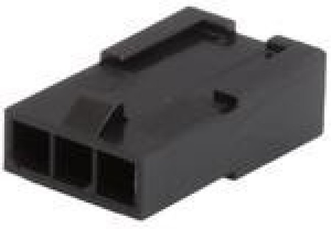 0436400301, Conn Housing PL 3 POS 3mm Crimp ST Cable Mount Black Micro-Fit 3.0 Bag
