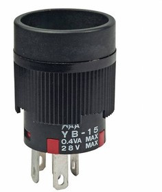 YB15CKG01, Pushbutton Switches ON(ON) ROUND BUSHING MOUNT BODY ONLY .4VA