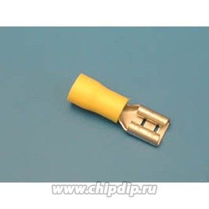 YF250 (SG57650C) (TAI-5.5F), Клемма ножевая 6.3мм, розетка, изолированная, провод 2.5-6.0мм² (желтая)