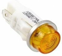 1092QC3-125VAC, LED Panel Mount Indicators PMI .5in. LED 125V Tab Hi-Hat Amber