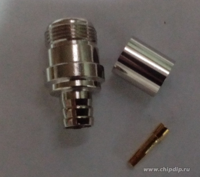 HYR-0306E (GN-306E) (N-7309E) (N-C213P), Разъем N, гнездо, RG-213, обжим (Crimp)
