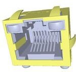 RJHSE5481A1, Conn RJ-45 RCP 8 POS Solder RA Thru-Hole 12 Terminal 1 Port Tray