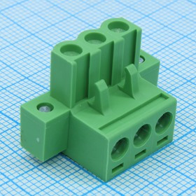 2ESDVM-03, Винтовой соединительный штекер подключаемый 3 контакта шаг 5.08 мм